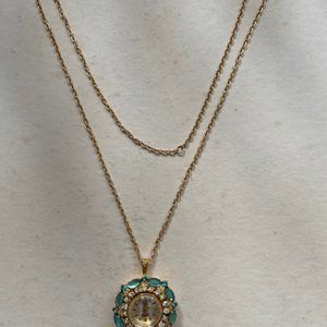 - Ladies necklace watch with diamonds new